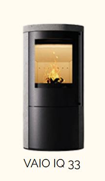 Kaminofen VAIO IQ 33 mit Specksteinseiten und großer Frontscheibe